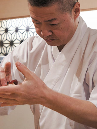 Red flesh of genuine wild tuna from Sakai harbor